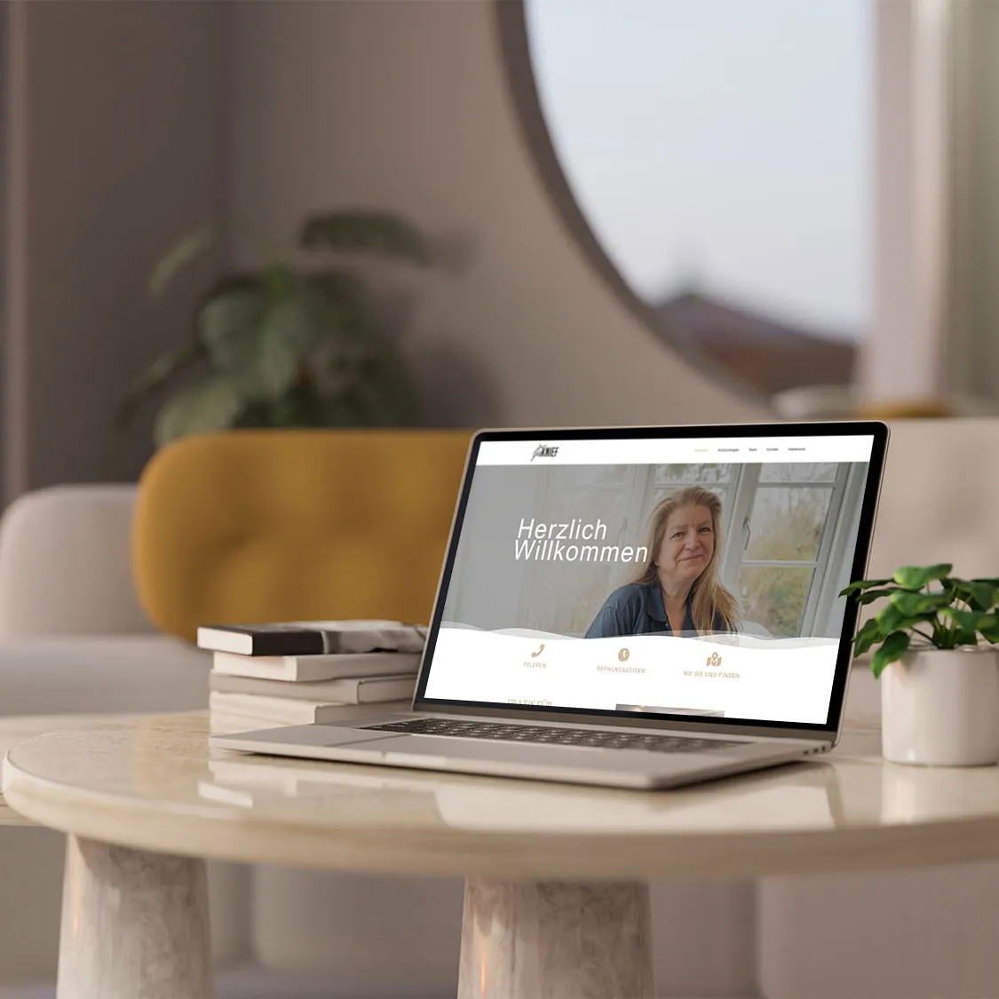 Webseite auf einem Laptop